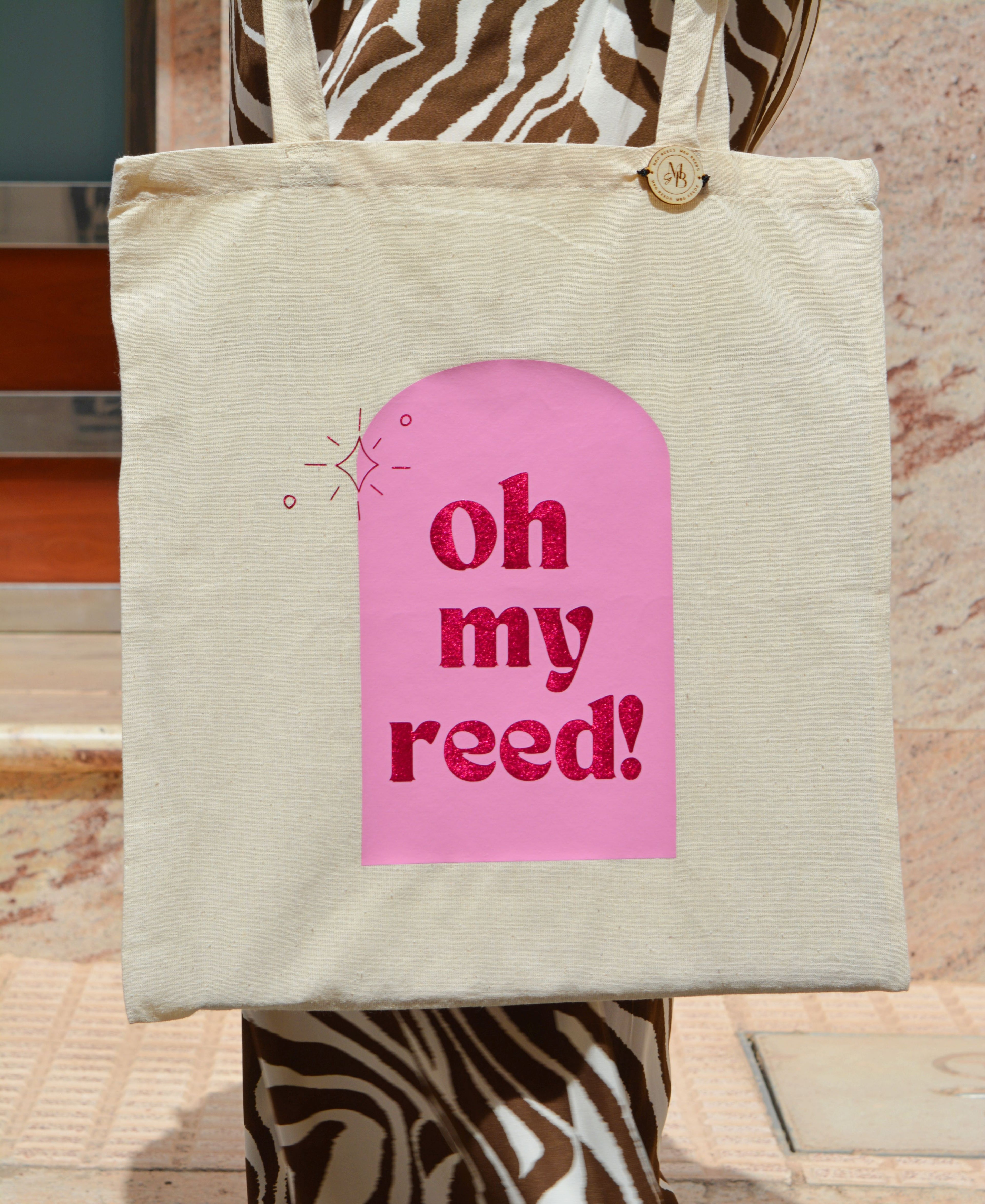 Tote Bag: "Oh My Reed" en color Rosa