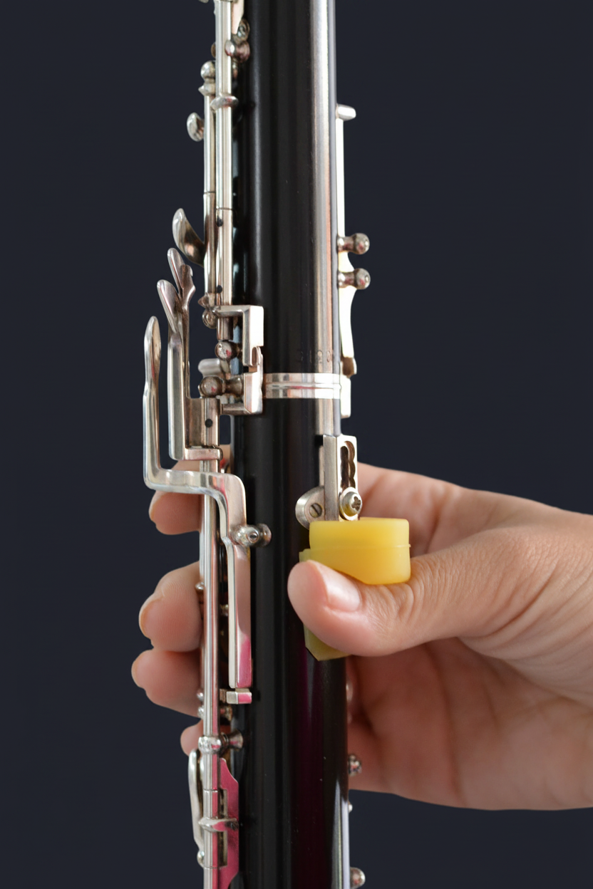 Oboe cera - fondo navy limpio