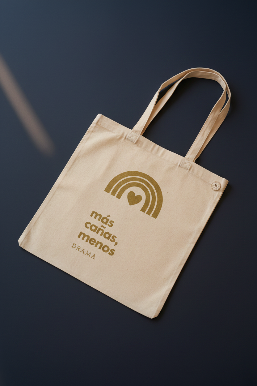 Tote bag más cañas - navy limpio luz natural
